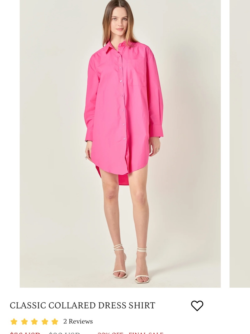 English Factory Hot Pink Oversized Button-Down Shirt